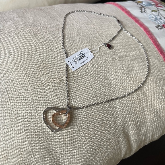 Michael Kors double chain hearts necklace sliver/rose gold tone NWT MKJ7898931 - Picture 9 of 12